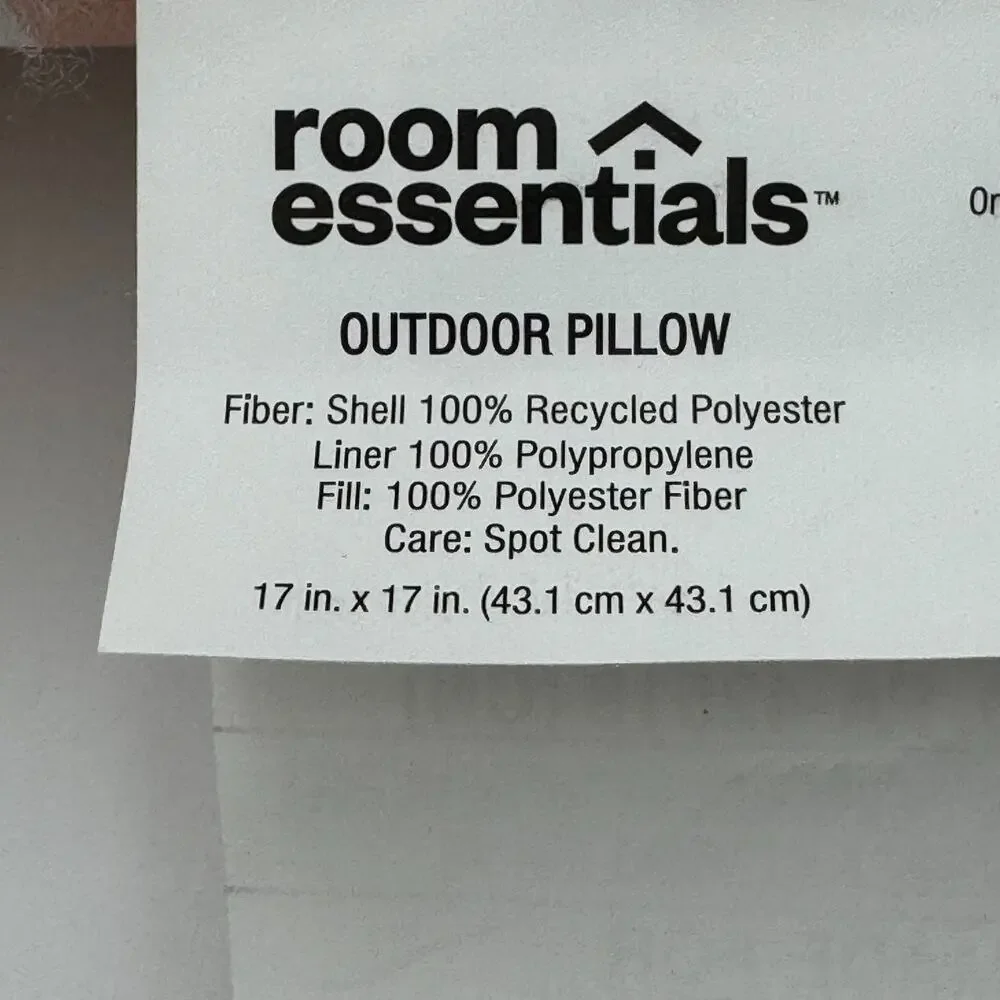 Room Essentials Outdoor Throw Pillow Red Bold Plaid‎ 17x17 Patio Cushion Decor
